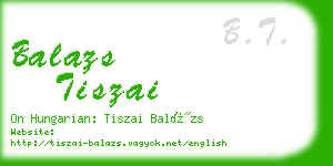 balazs tiszai business card